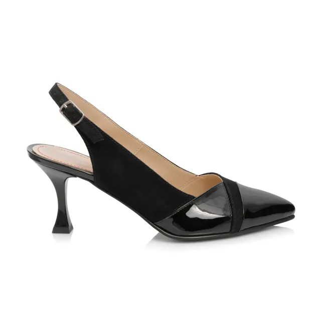 Catinca Shoes D50 NAL sandale damă piele naturală negru lac