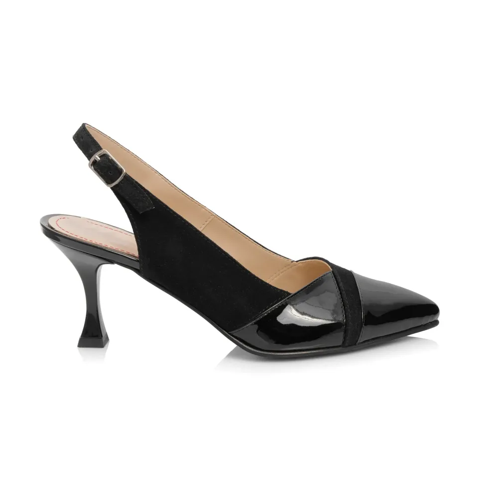 Catinca Shoes D50 NAL sandale damă piele naturală negru lac