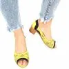 Catinca Shoes T1 GN sandale dama piele galben negru