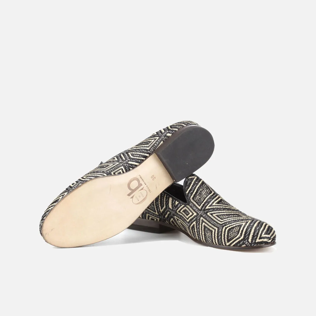 Cecilia Bringheli Positano pantofi impletiti negru bej
