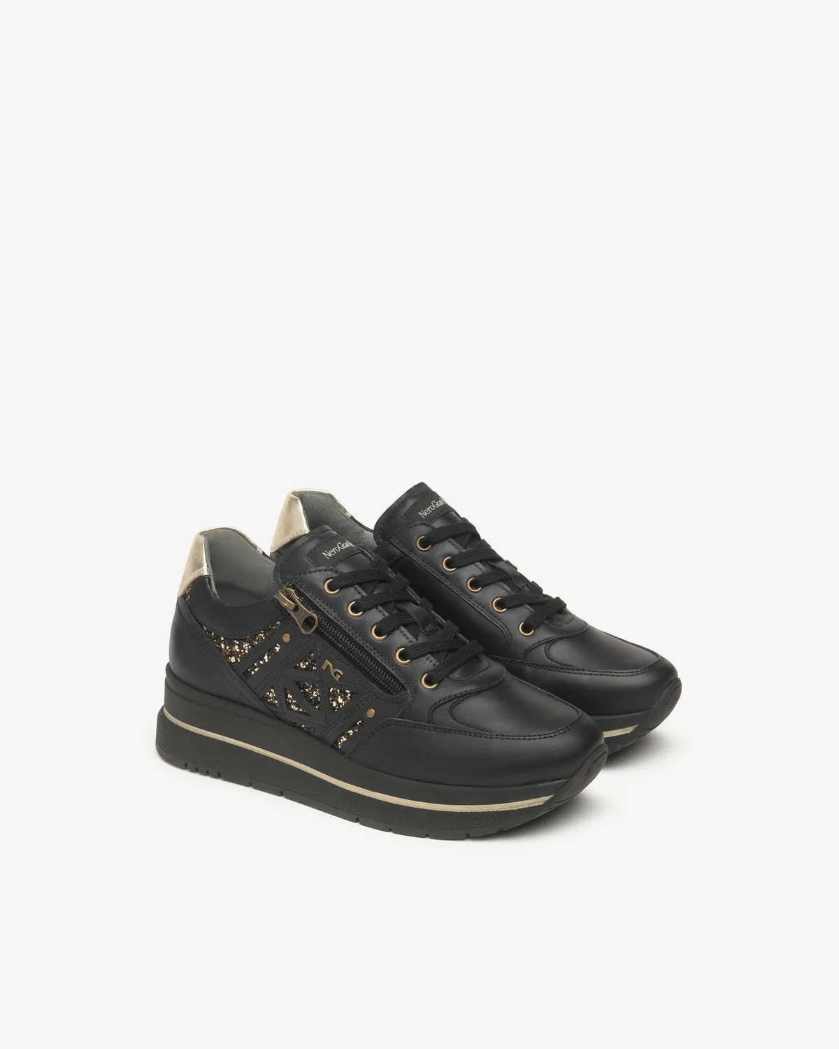 Sneakers dama NeroGiardini piele si material tehnic toamna-iarna