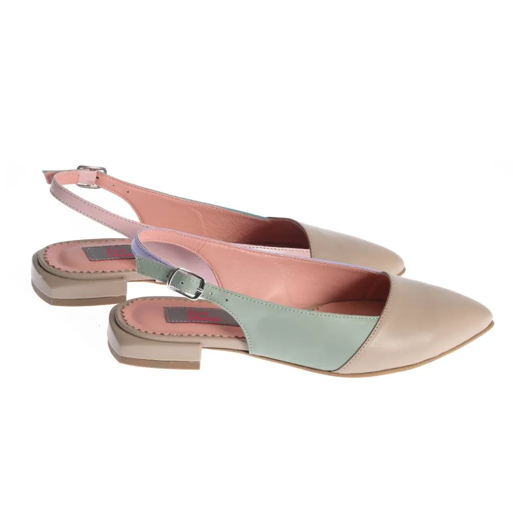Ana Urbana Glasgow balerini bej piele slingback