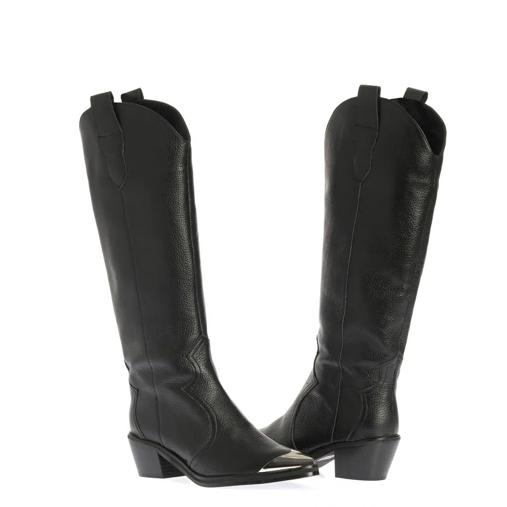 Ana Urbana Shoes Blair ciocate negre piele naturală