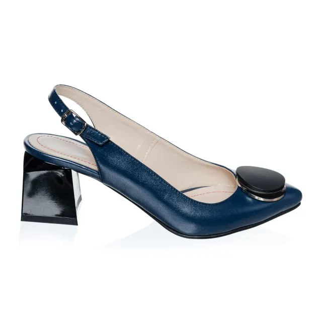Catinca Shoes D32 B sandale dama piele albastru box