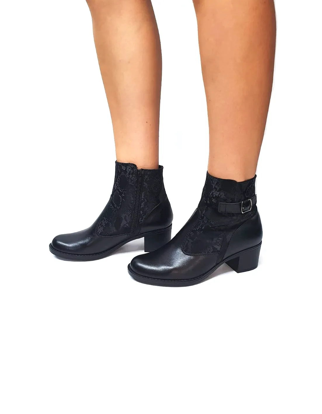 Catinca Shoes GX52 NBSN ghete dama piele negru sarpe