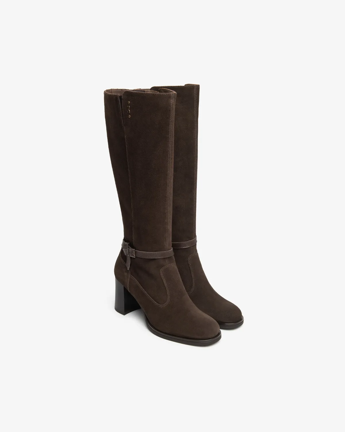 NeroGiardini Cizme piele damă toc bloc 75 mm piele întoarsă
