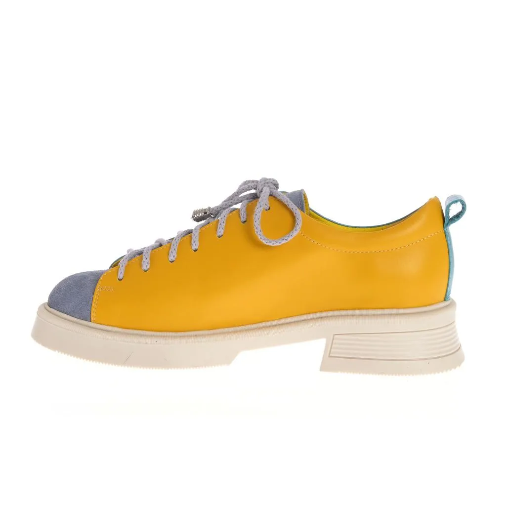 Ana Urbana Shoes Boston pantofi albastru-galben piele