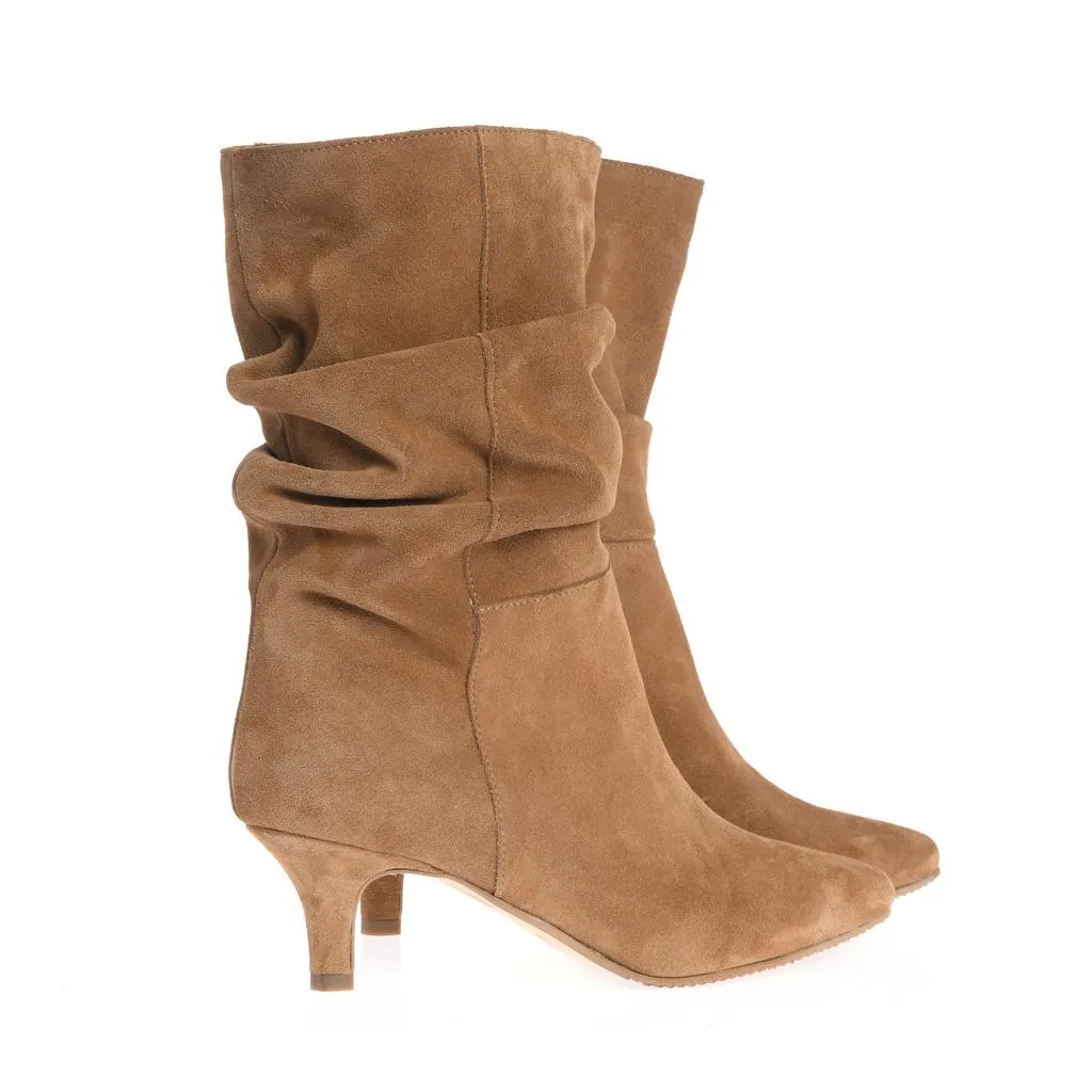 Ana Urbana Shoes Amelia cizme camel piele întoarsă