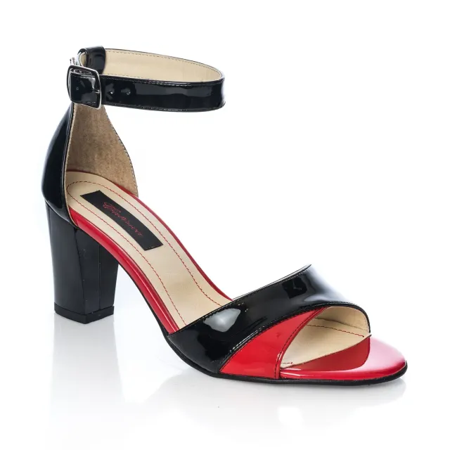 Catinca Shoes S2 NLRL sandale damă negru-roșu piele lac