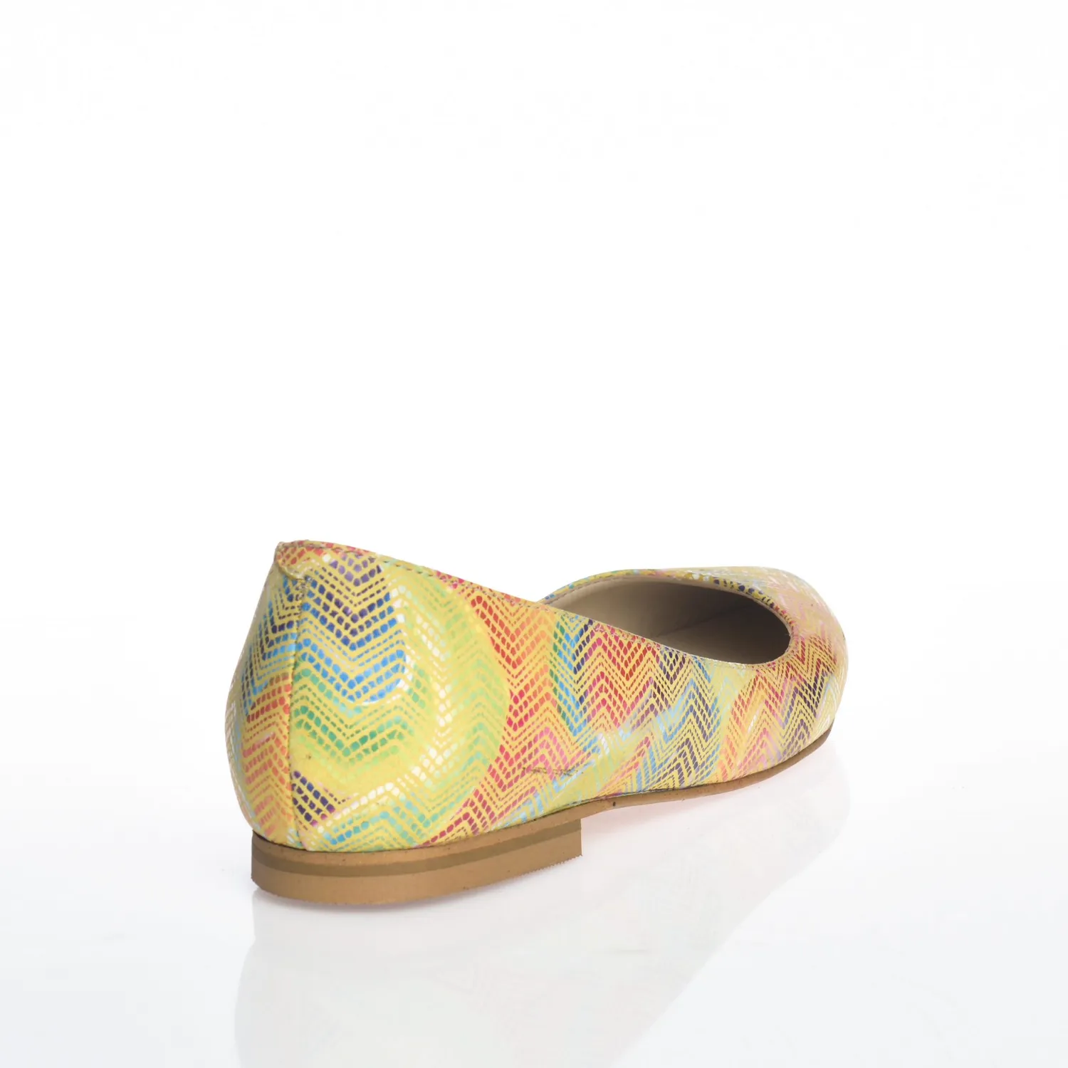 Balerini dama piele naturala Catinca Shoes ST galben mozaic