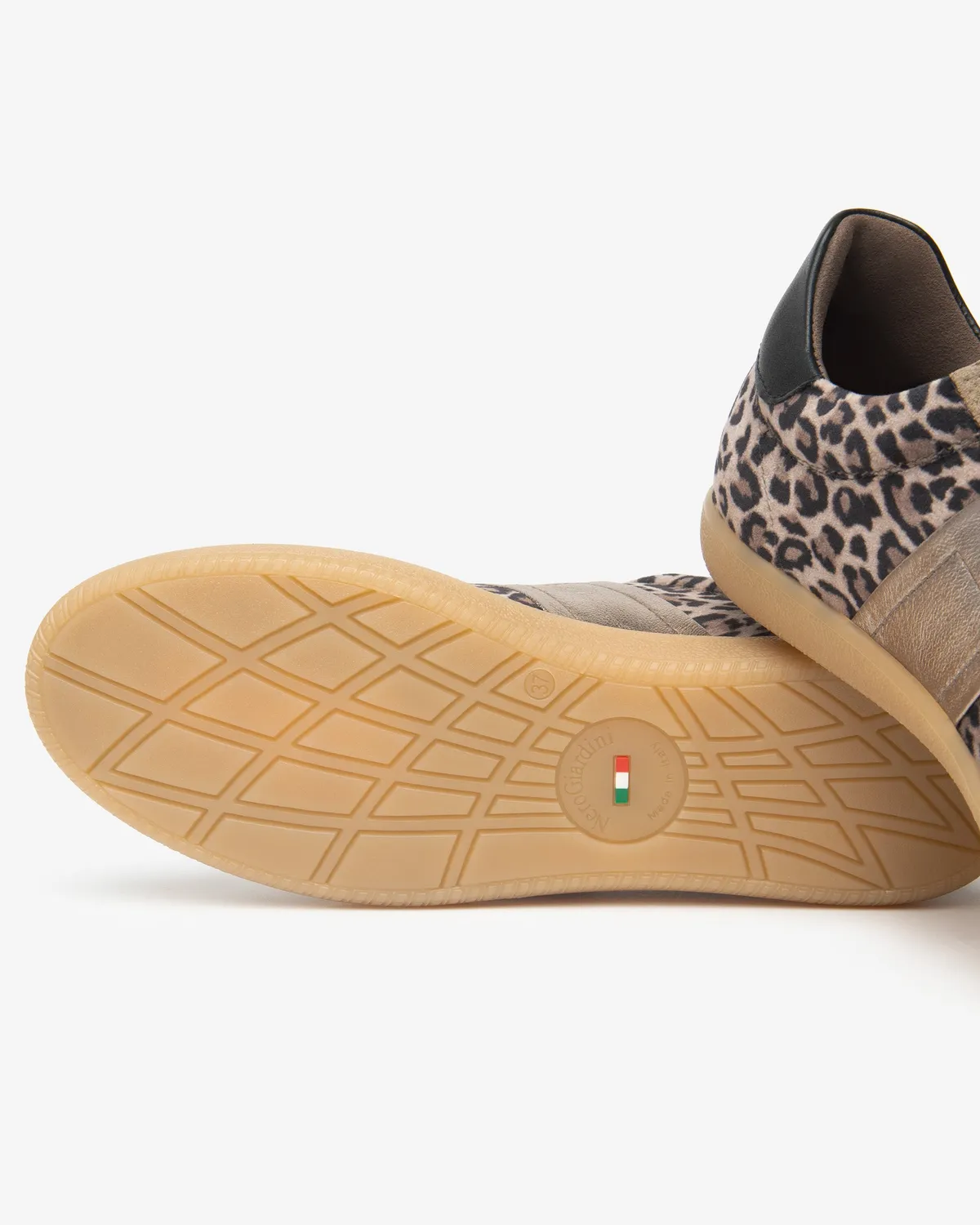 NeroGiardini sneakers damă textil animal print piele