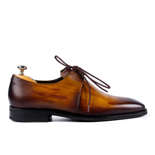 Lucas Shoes Elegant Derby Arca pantofi galbeni piele