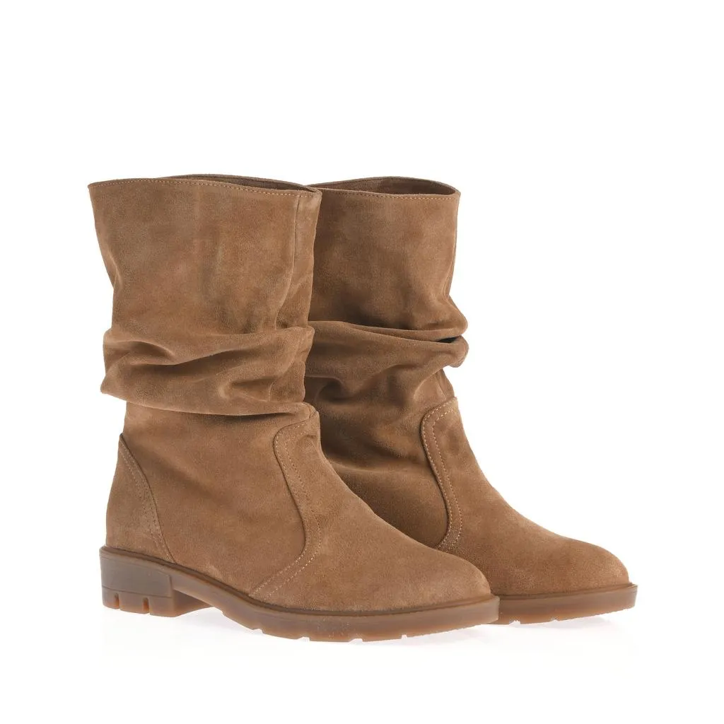 Ana Urbana Mara cizme piele intoarsa camel talpa plata