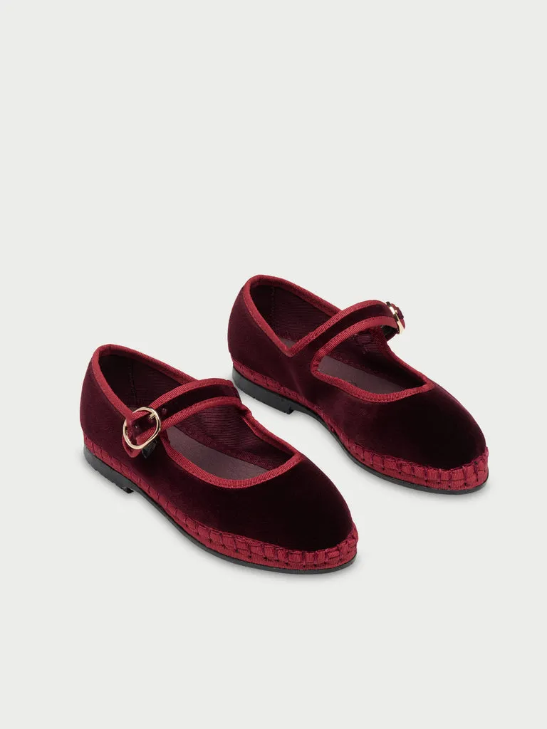 Flagelus Boris Kids pantofi copii catifea bordo