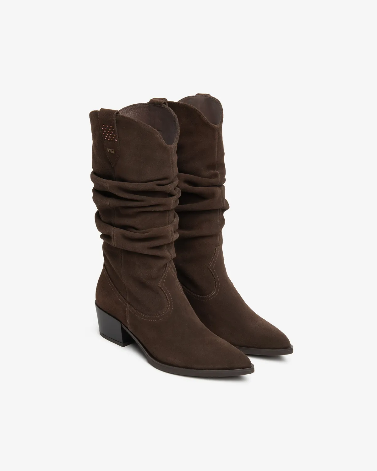 NeroGiardini Cizme Damă Piele Întoarsă Western Toc 50 mm