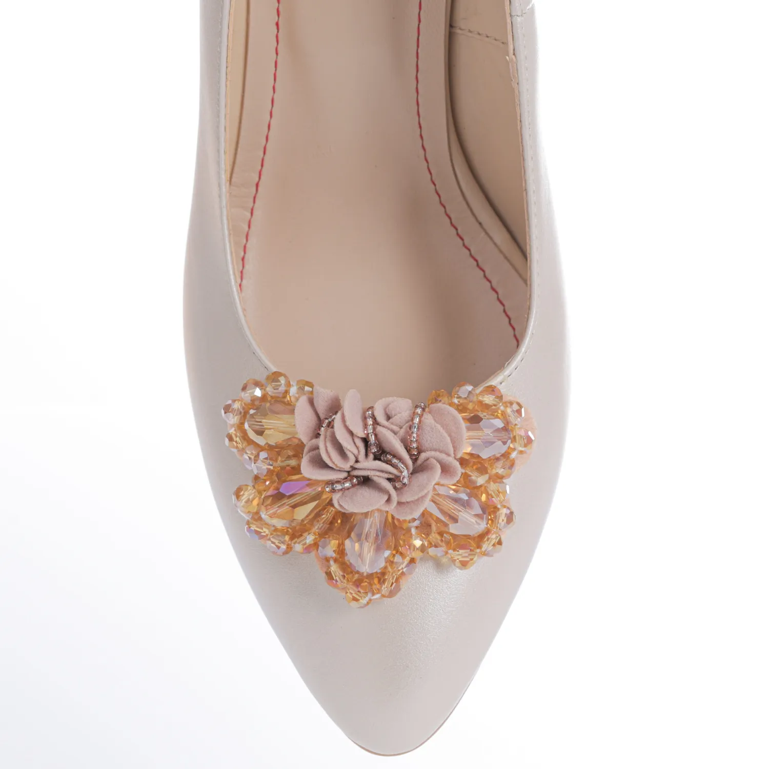 Pantofi damă Catinca Shoes A60 BS bej sidef piele naturală