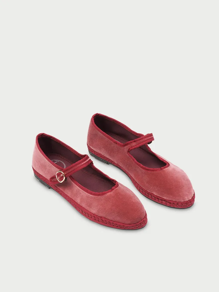 Flagelus Theresa Kids pantofi rosii catifea copii