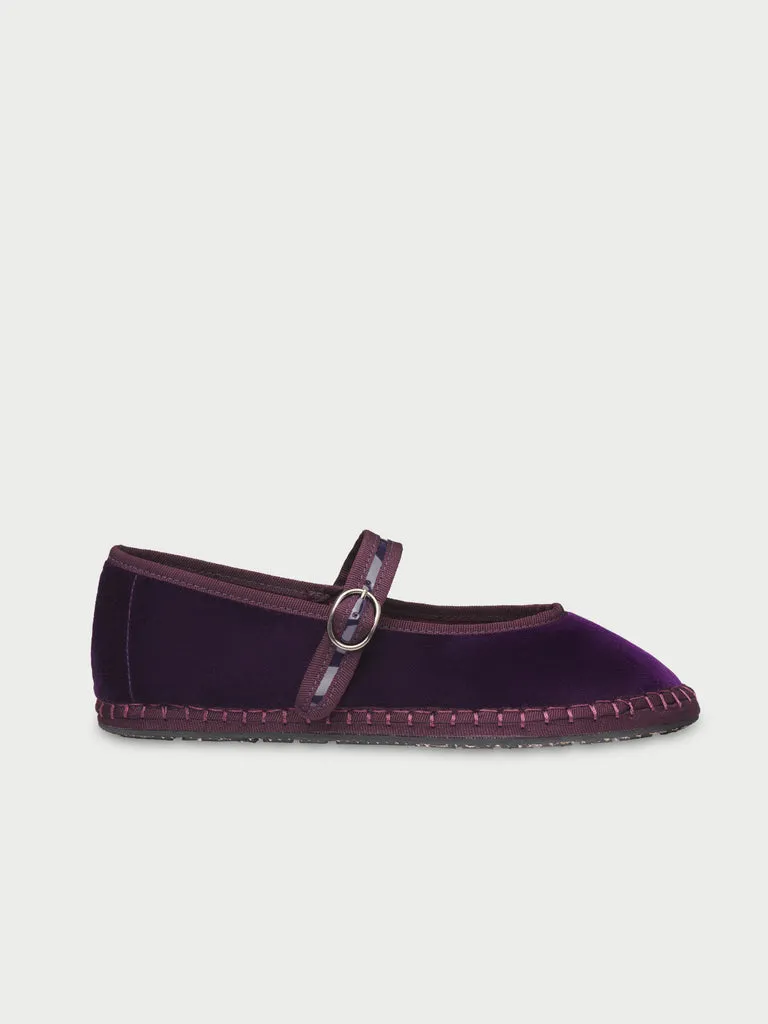 Flagelus Pierre Purple balerini mov catifea bumbac
