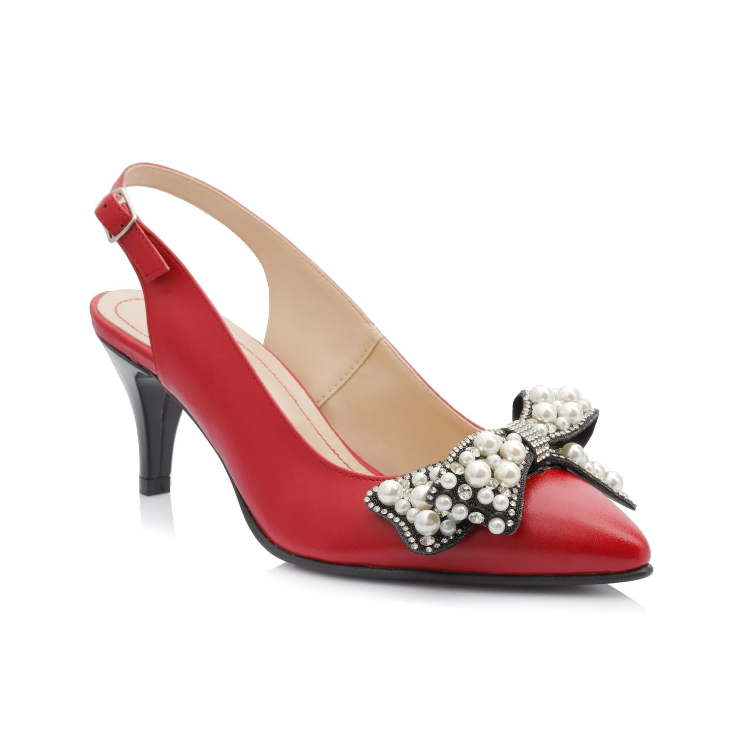 Catinca Shoes D57M RB sandale dama rosii piele naturala