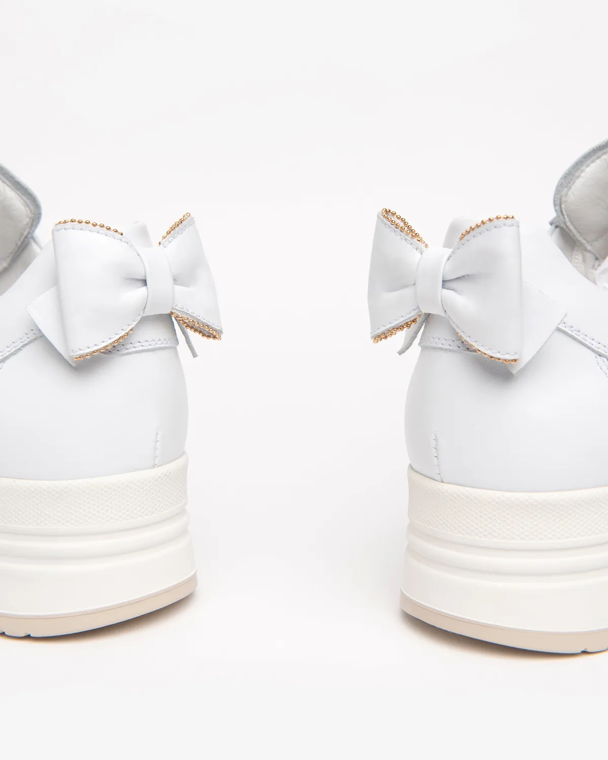NeroGiardini sneakers piele dama cu funda si fermoar