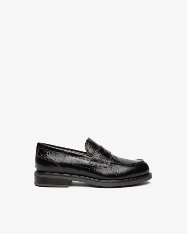 NeroGiardini mocasini dama piele croco penny