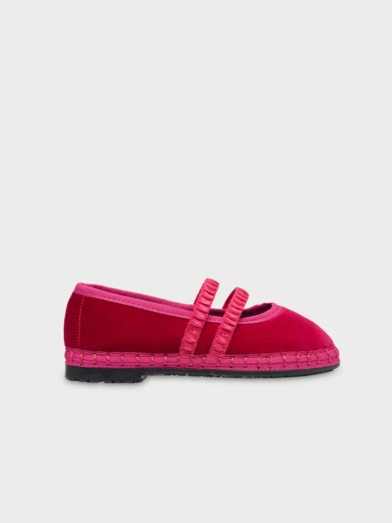 Flagelus Laurance papuci catifea fuchsia copii