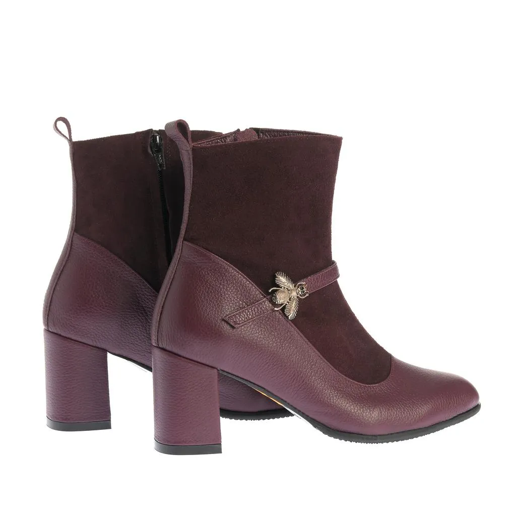 Ana Urbana Shoes Anemona botine bordeaux toc gros