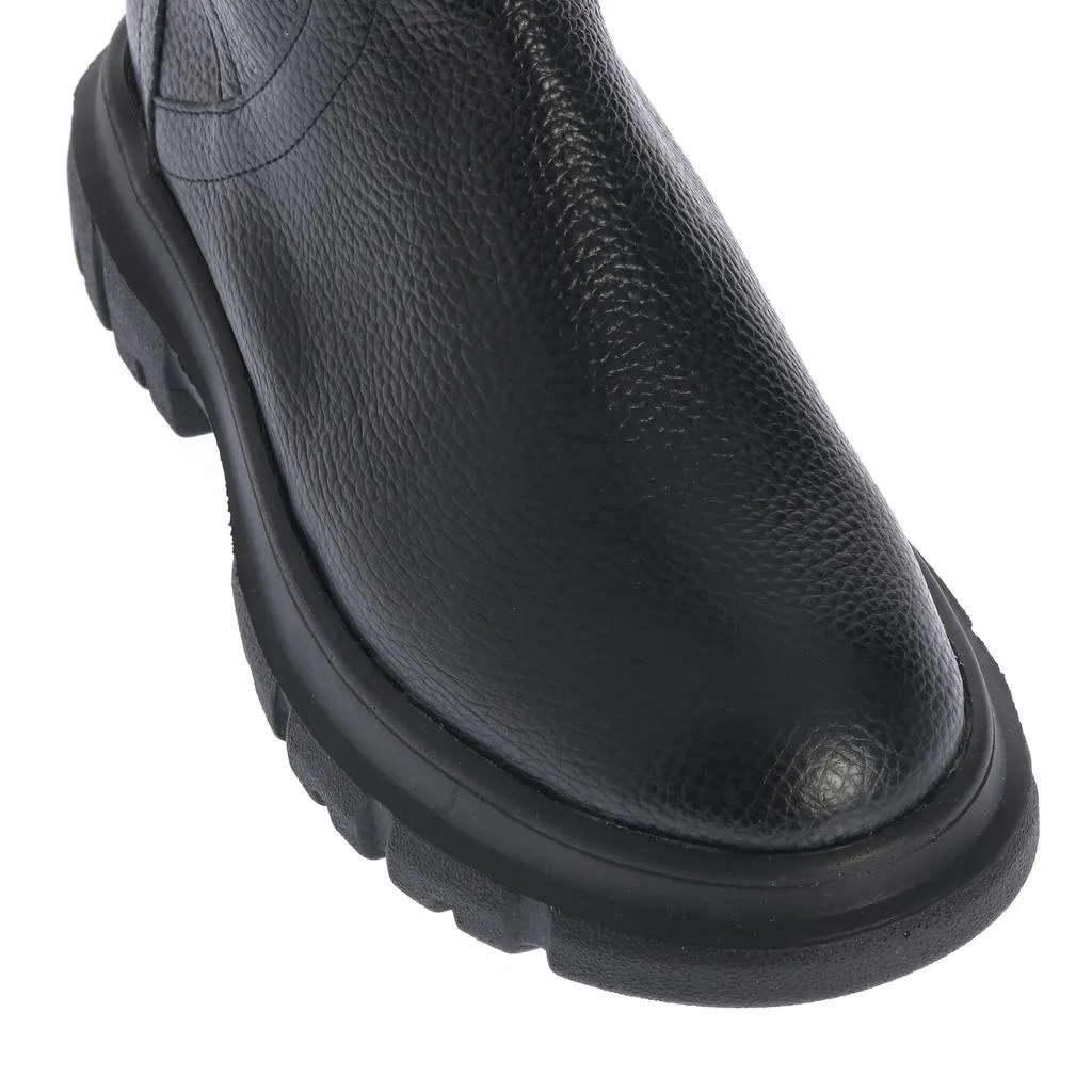 Ana Urbana Shoes Nicoleta cizme negre piele texturata