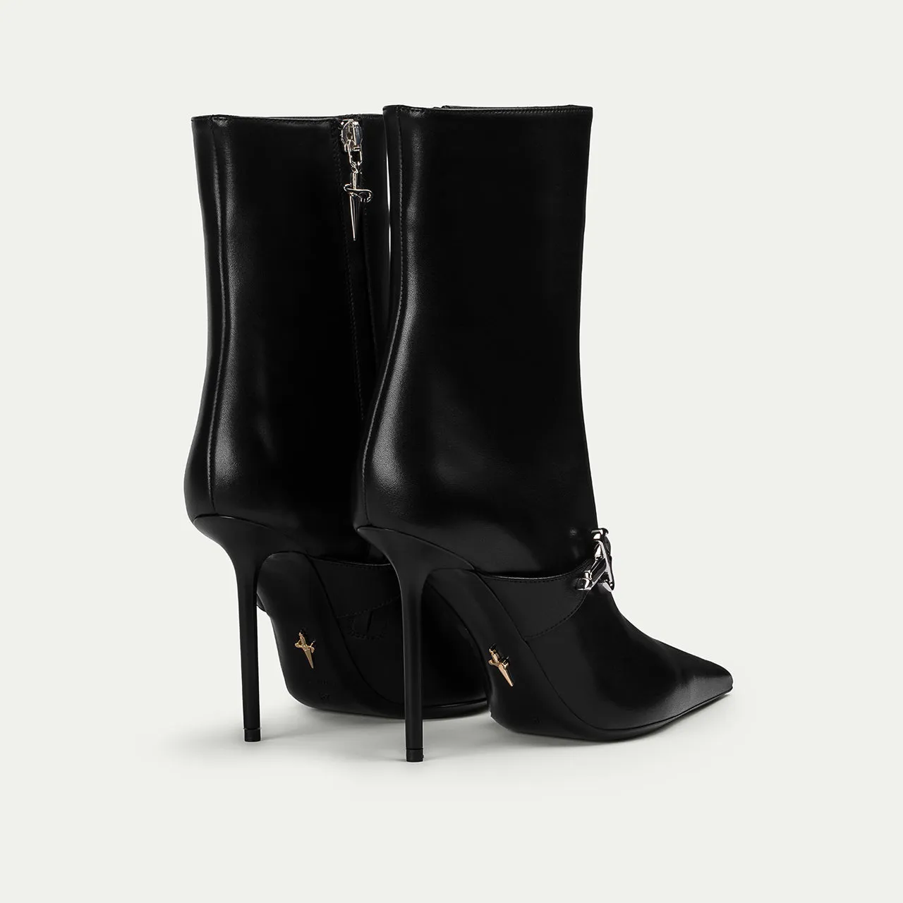 Botine Cesare Paciotti Era dama negre piele cu toc