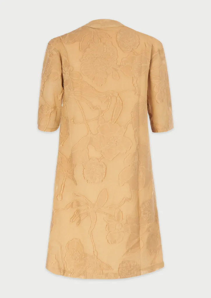Flagelus Shan Yu Camel caftan scurt poliester