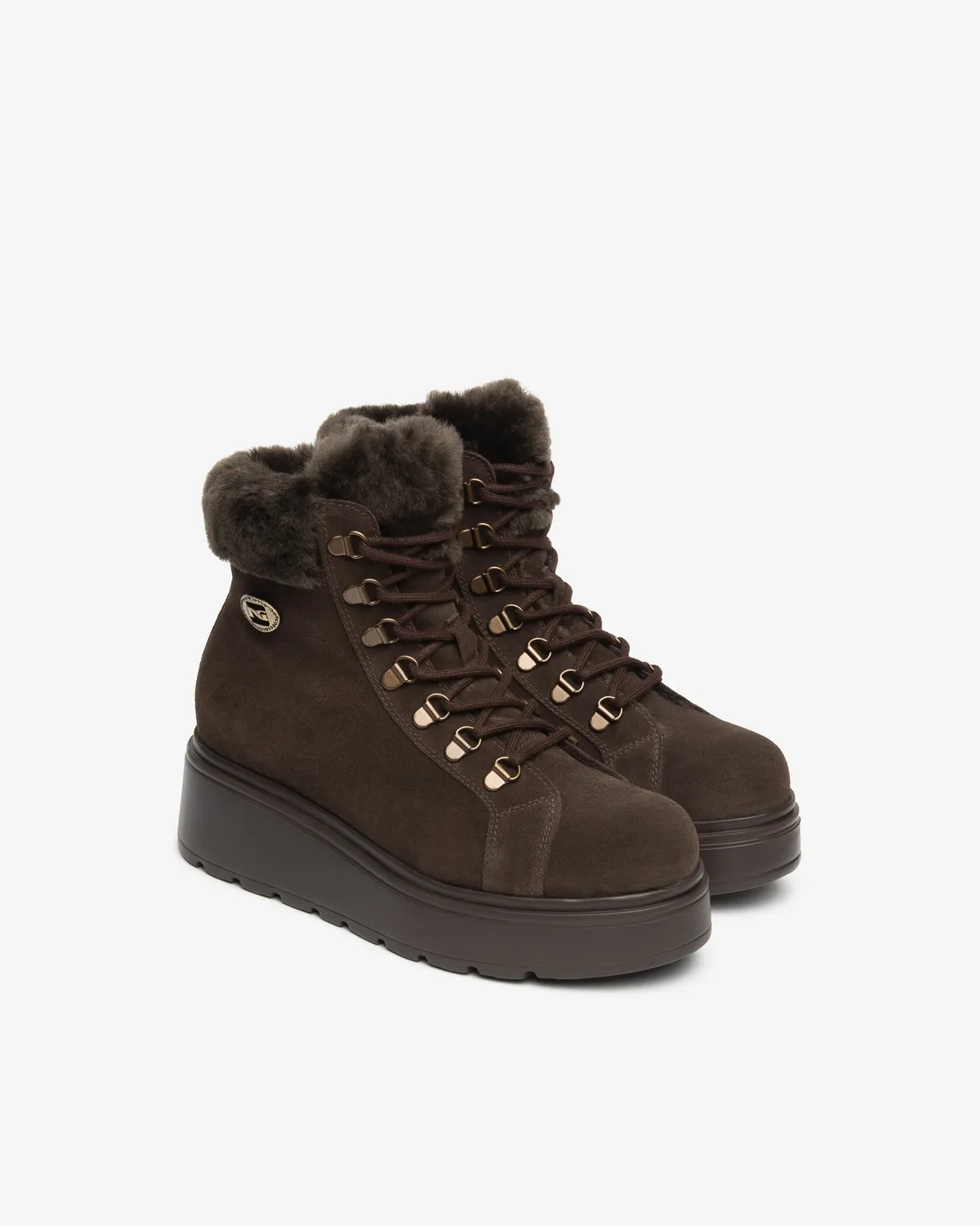 NeroGiardini botine piele intoarsa dama platforma 55 mm blana