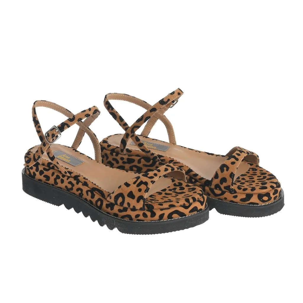 Ana Urbana Shoes Kansas sandale bej imprimeu leopard
