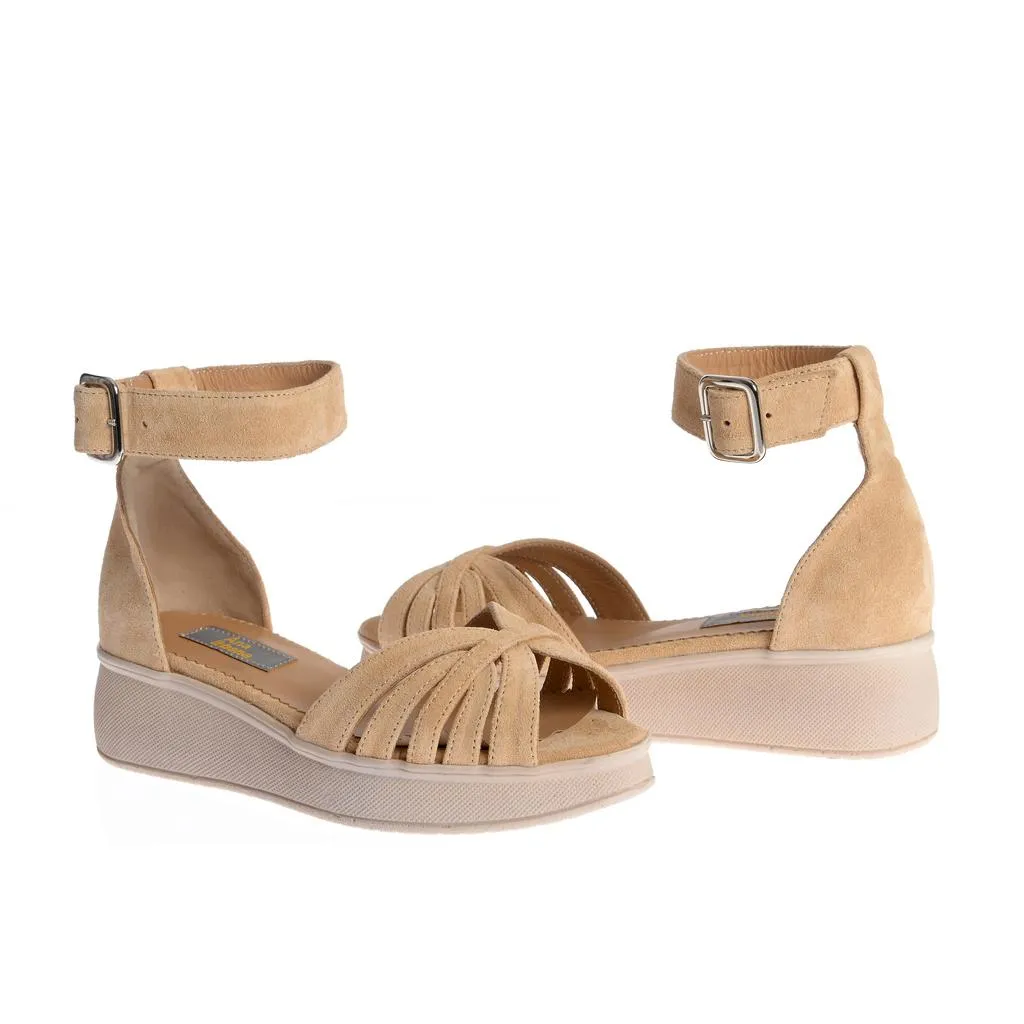 Ana Urbana Malibu sandale piele nude cu platformă