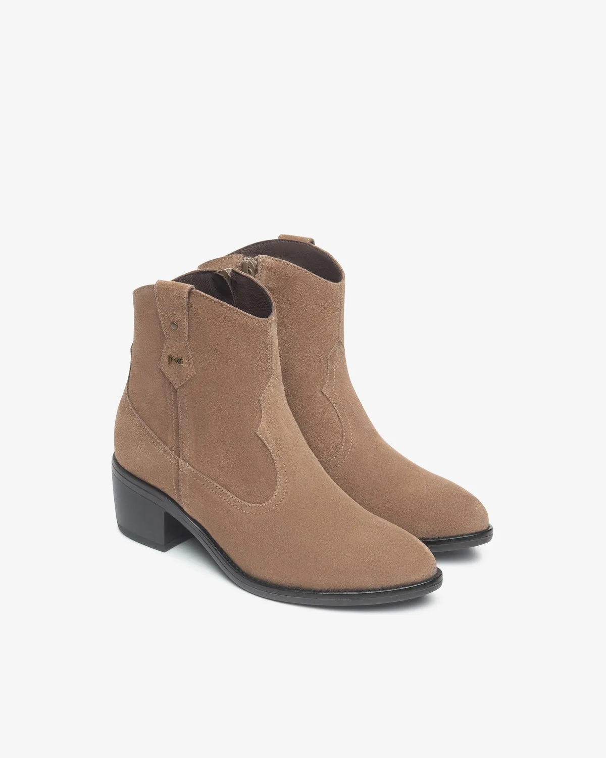 NeroGiardini botine dama piele intoarsa toc western