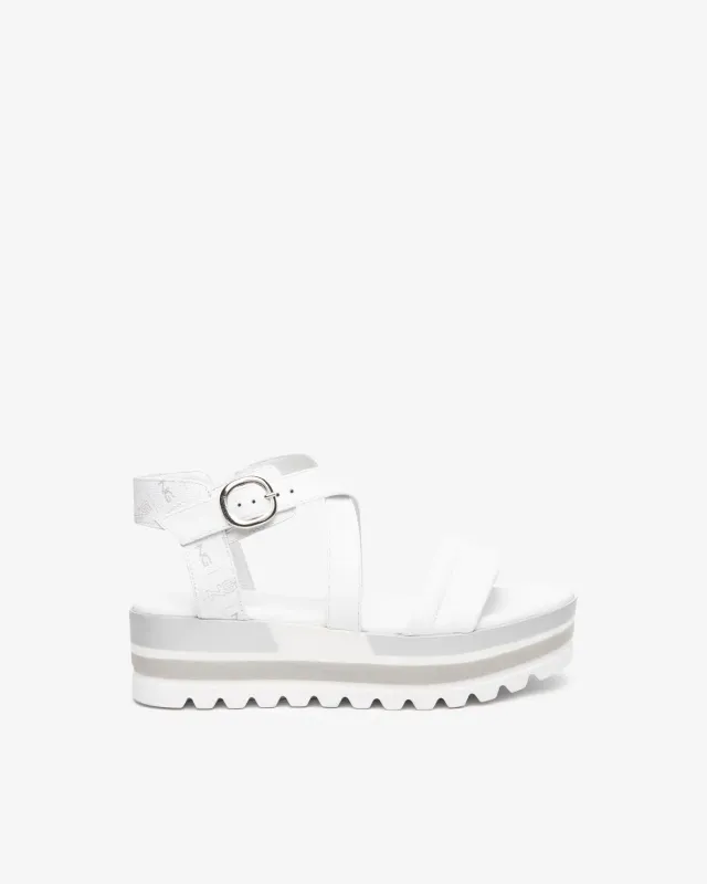NeroGiardini sandale piele dama monogram platforma 5 cm