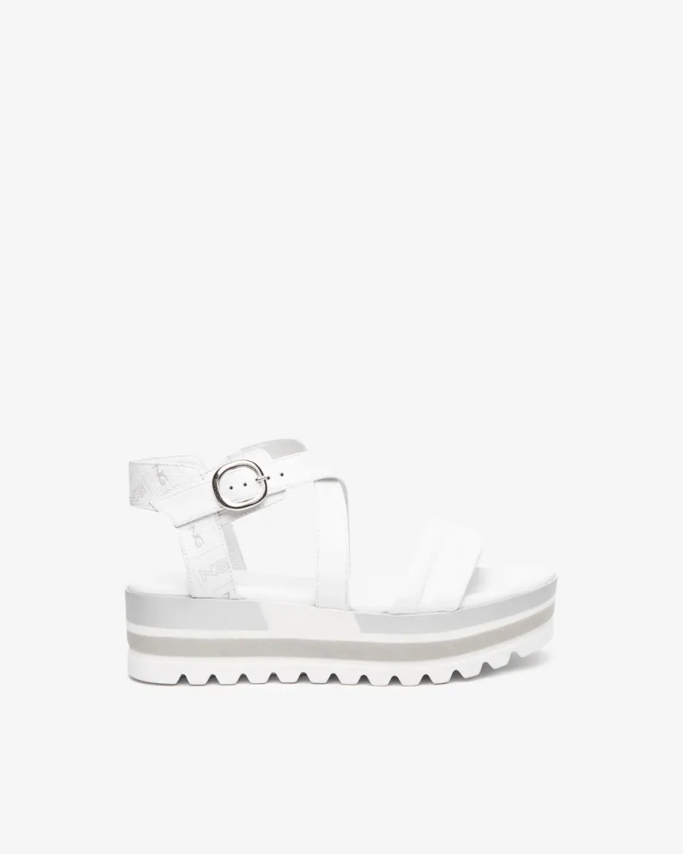 NeroGiardini sandale piele dama monogram platforma 5 cm