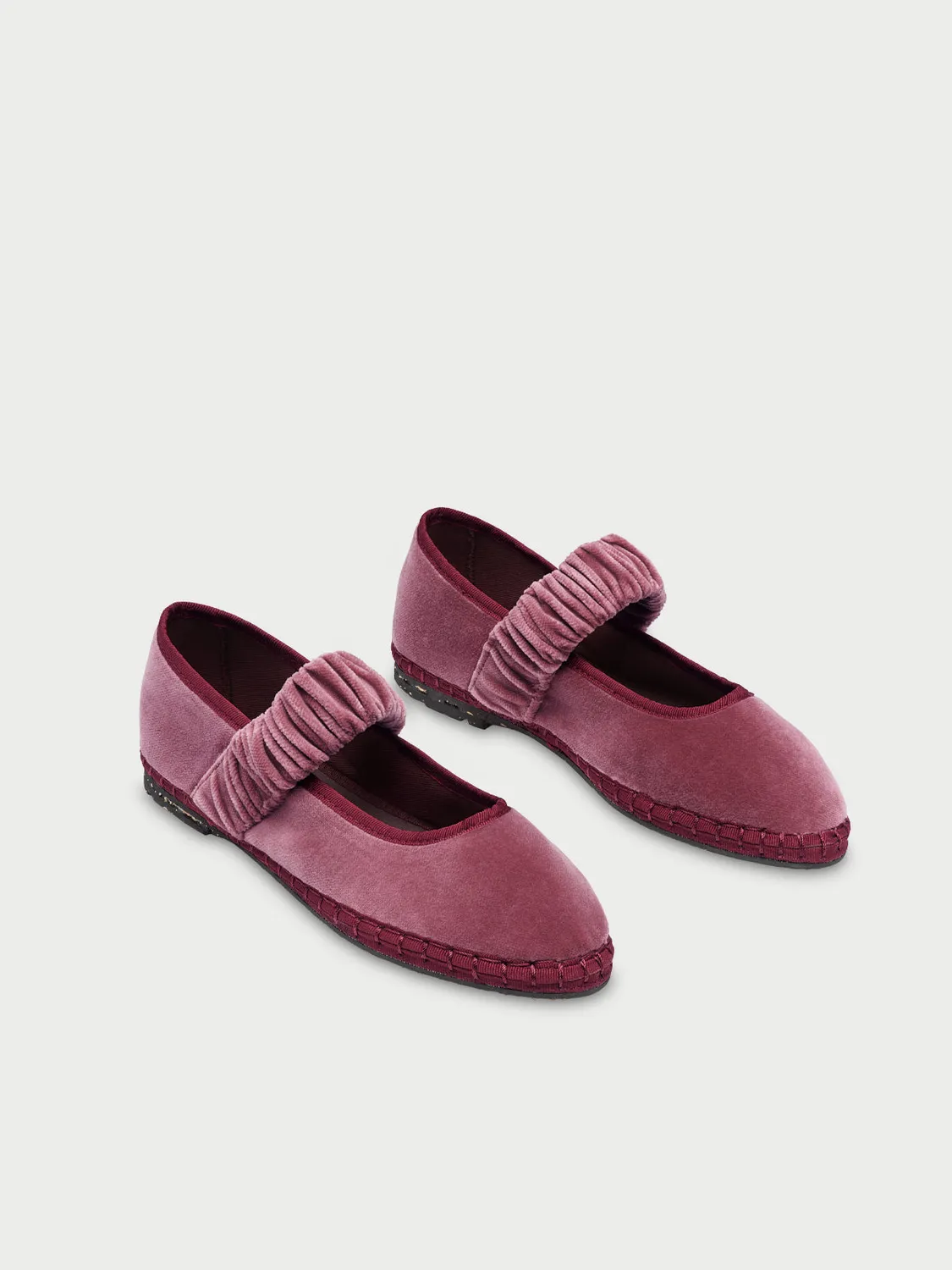 Flagelus Mafalda Double Pink pantofi roz velvet