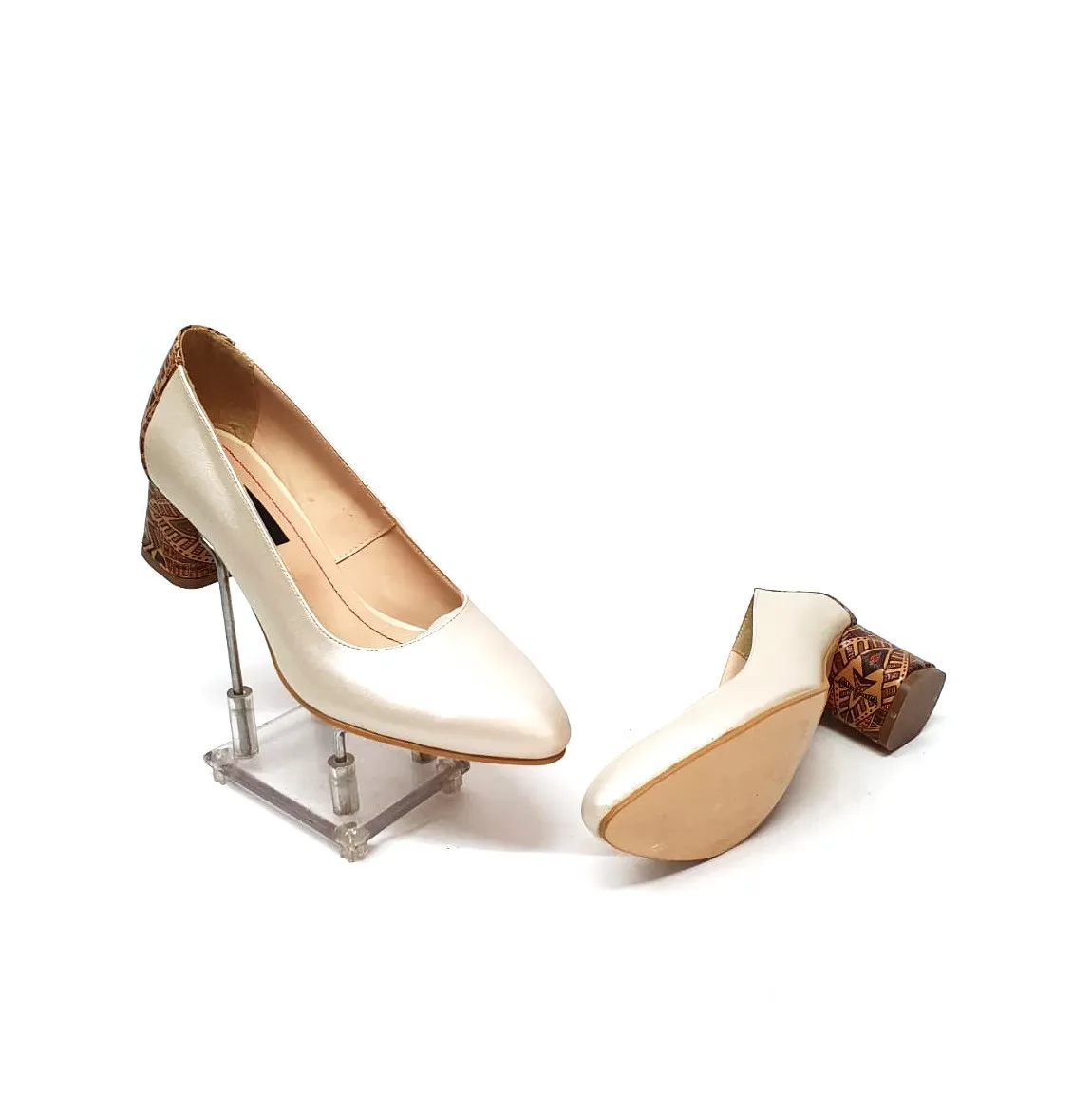 Catinca Shoes A4 BSTM pantofi bej piele naturală