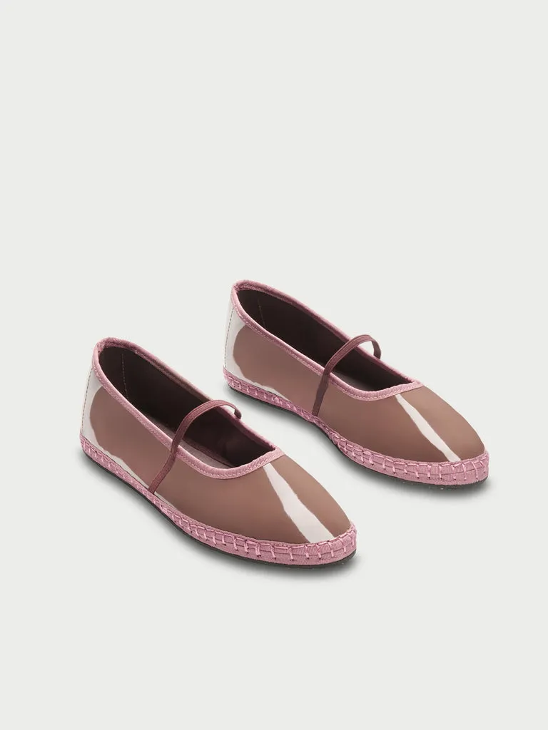 Flagelus Celie Brown pantofi Mary Jane maro lac