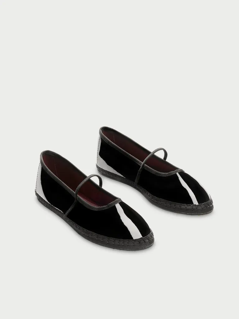 Flagelus Celie Black pantofi mary jane negri lac