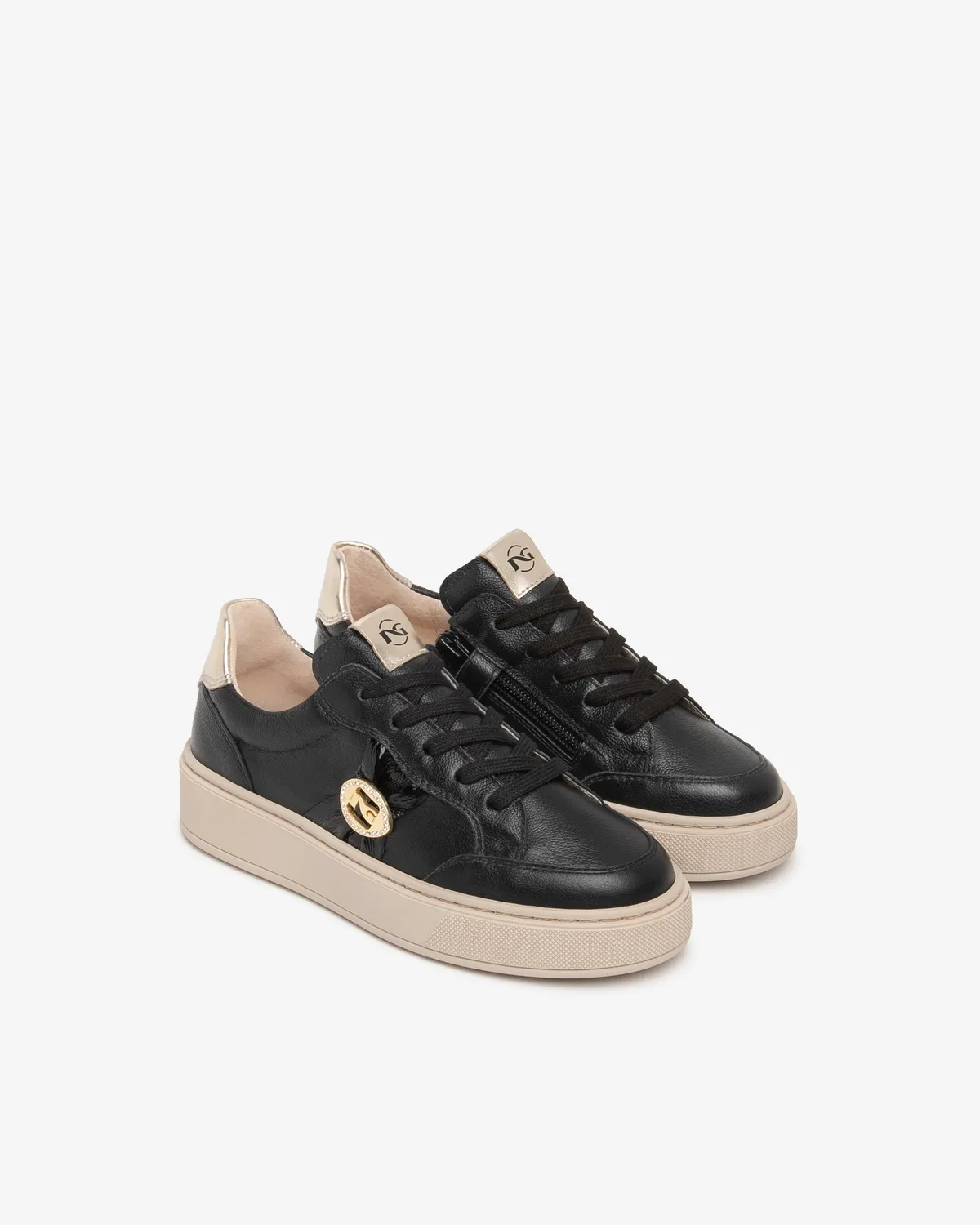 NeroGiardini sneakers fete piele lac si bijuterie