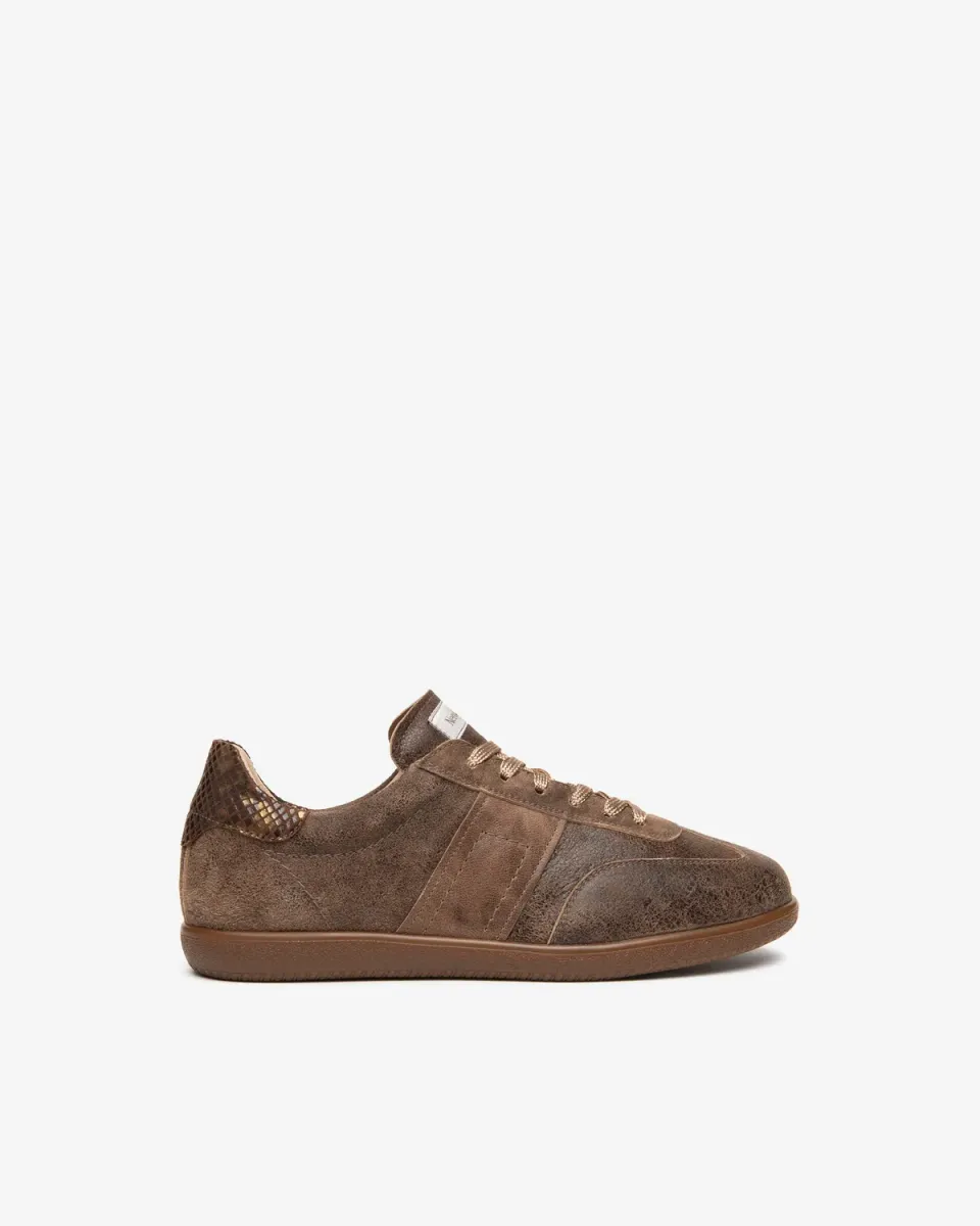 NeroGiardini sneakers damă piele efect vintage cu șiret