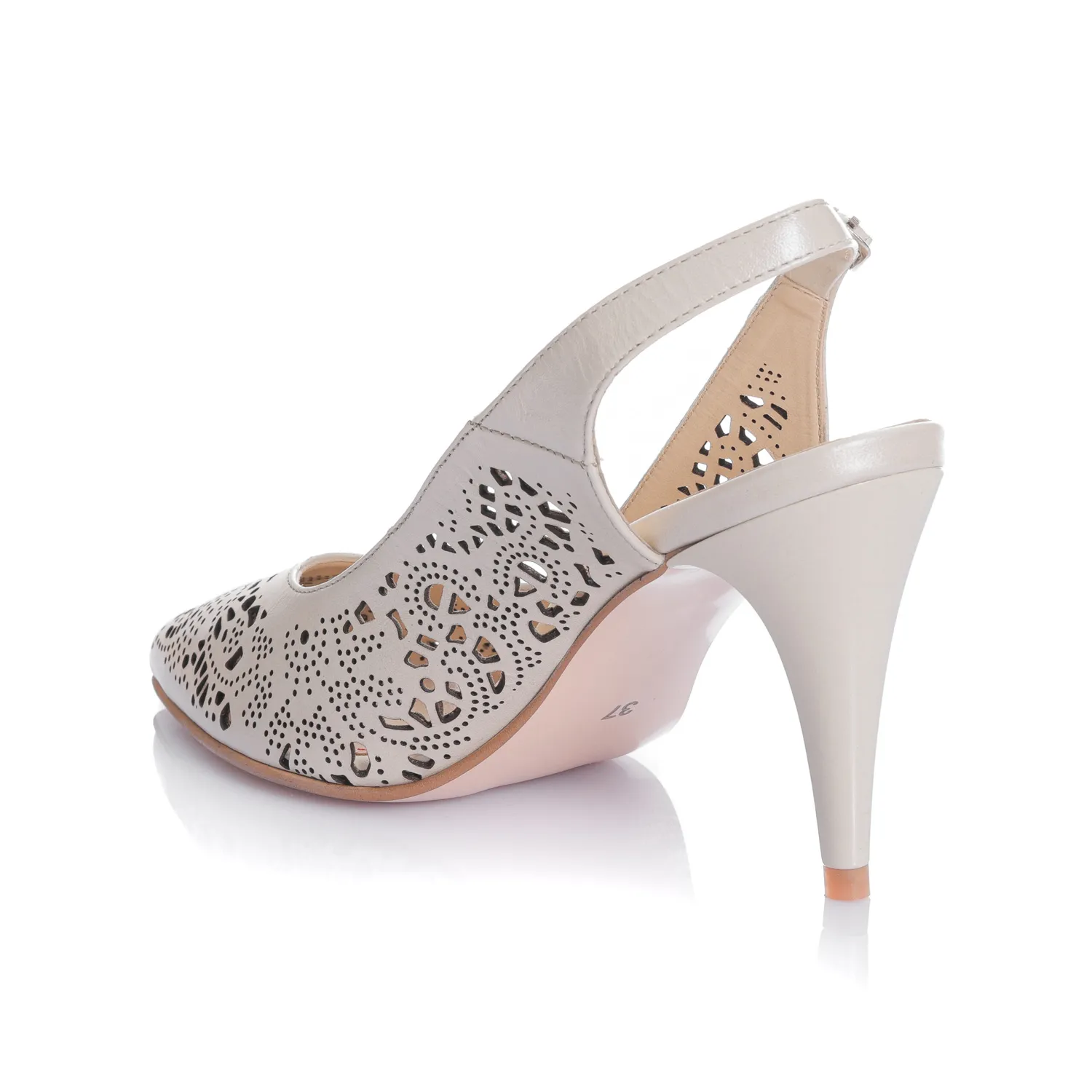 Catinca Shoes L396 BS sandale damă bej sidef piele naturală