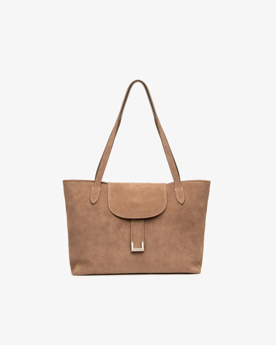 NeroGiardini geanta tote piele intoarsa cu clapa