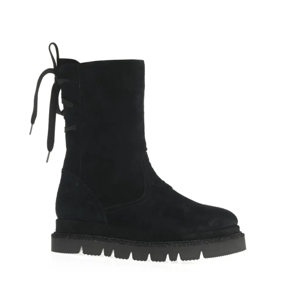 Ana Urbana Shoes Sonia ghete piele întoarsă negre