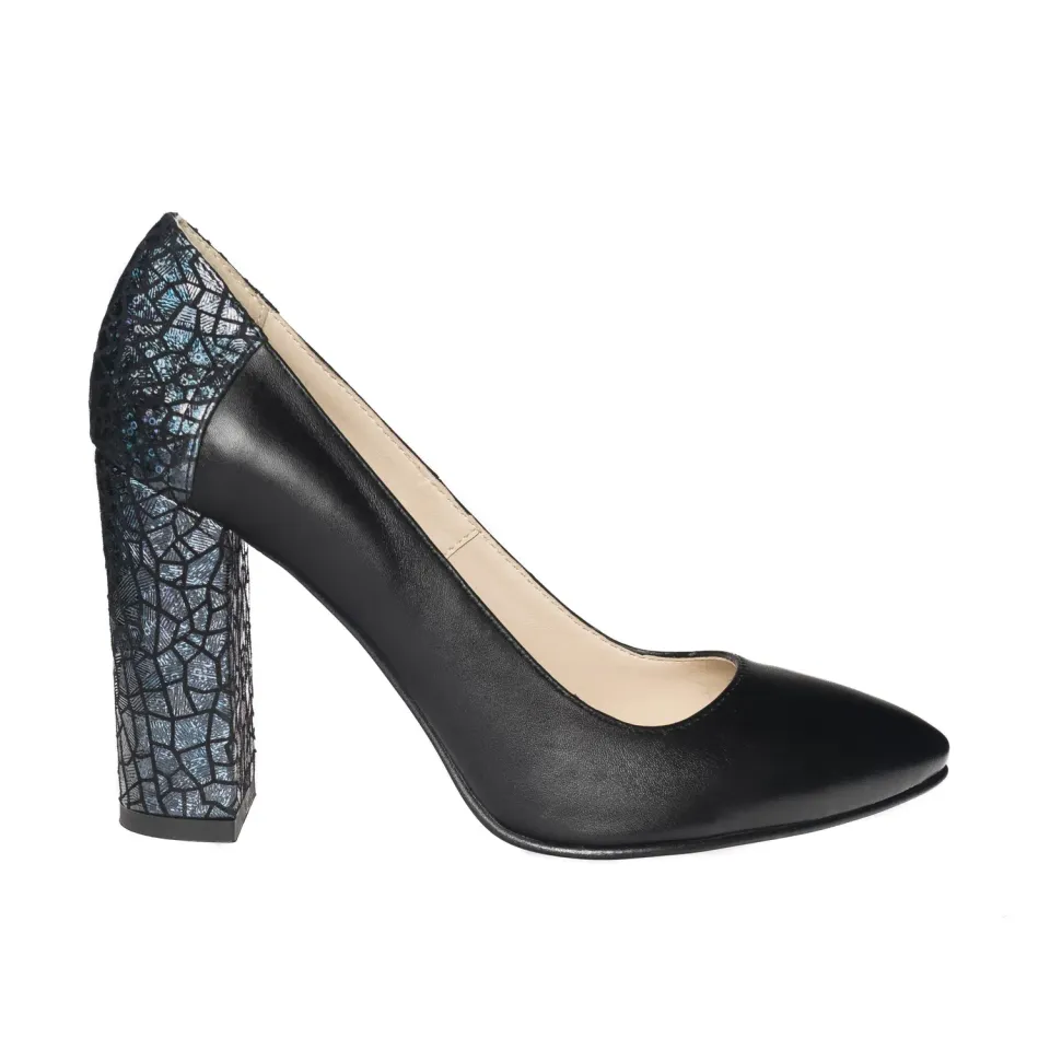 Catinca Shoes 2692 NI pantofi piele negru imprimeu