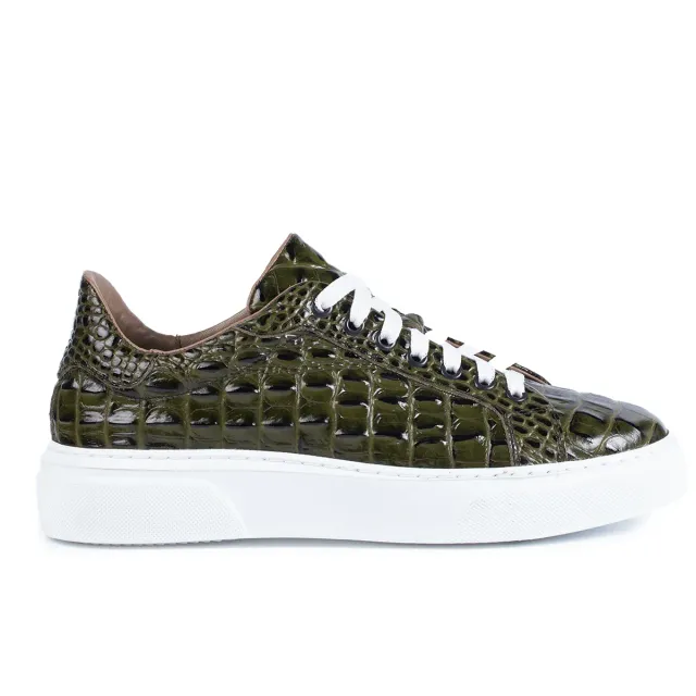 Lucas Shoes 510 sneakers verzi piele croco