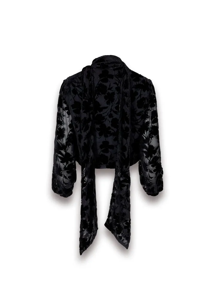Flagelus Ginevra Bolero negru catifea devore