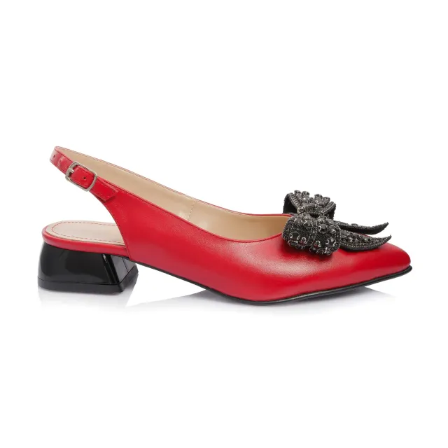 Catinca Shoes BLD10 RB sandale dama rosu box piele naturala