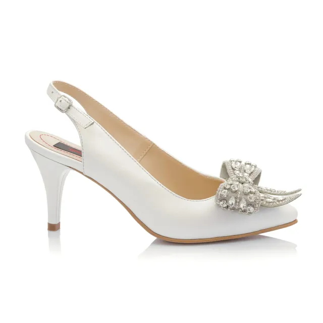 Catinca Shoes D57P sandale dama piele alb sidef